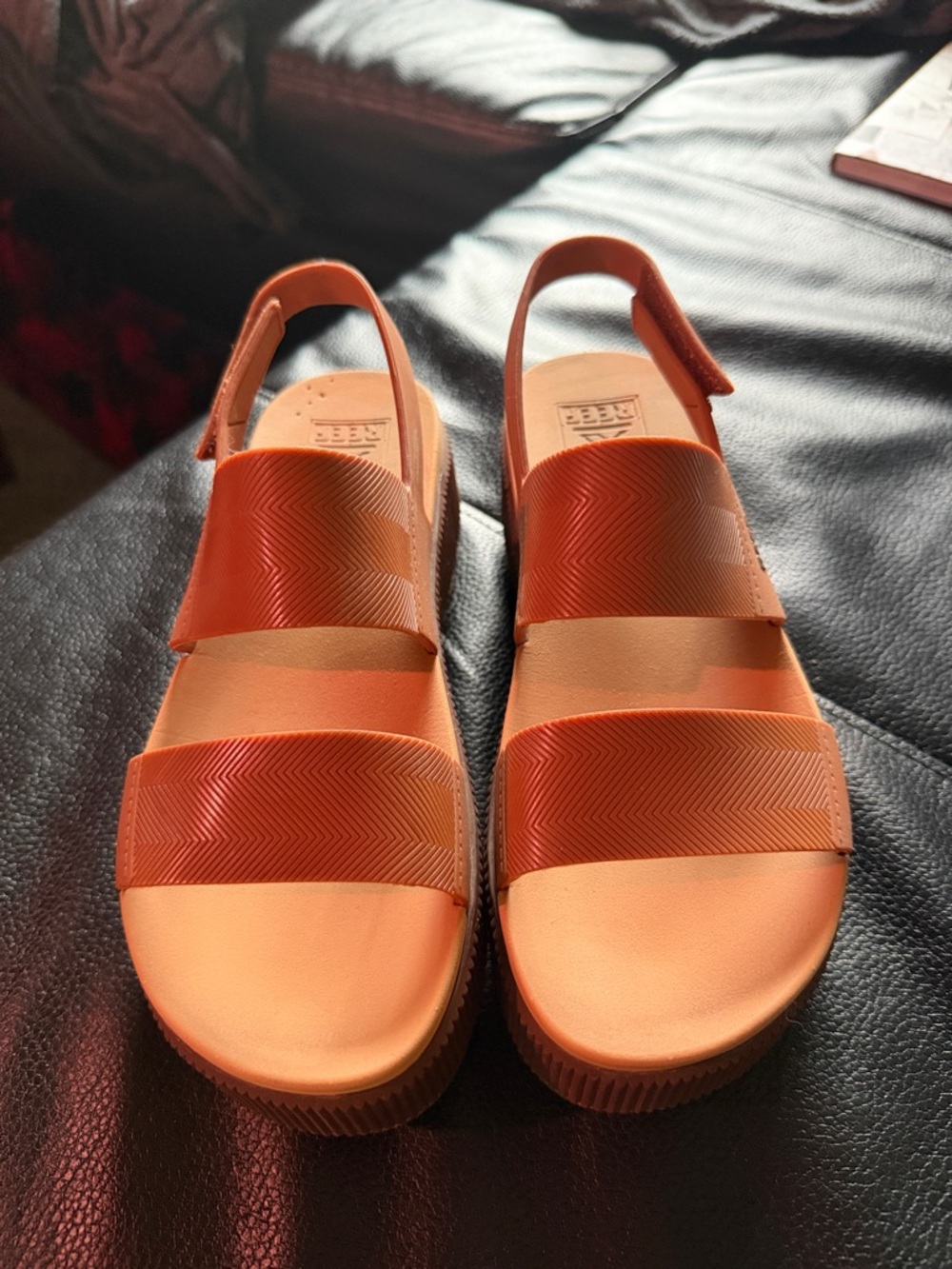 Reef Orange Platform Two-Strap Sandals